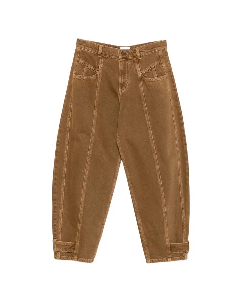 Isabel Marant Leja Seam-detail Tapered Jeans Brown
