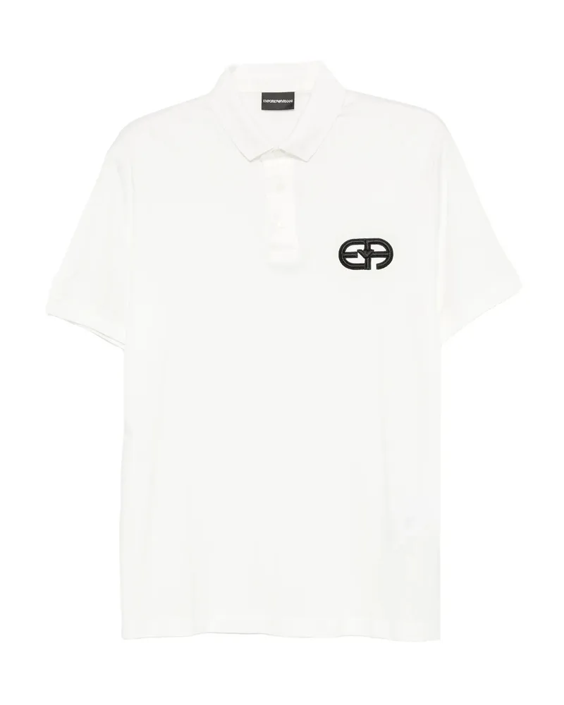 Emporio Armani Logo-embroidered Polo Shirt White
