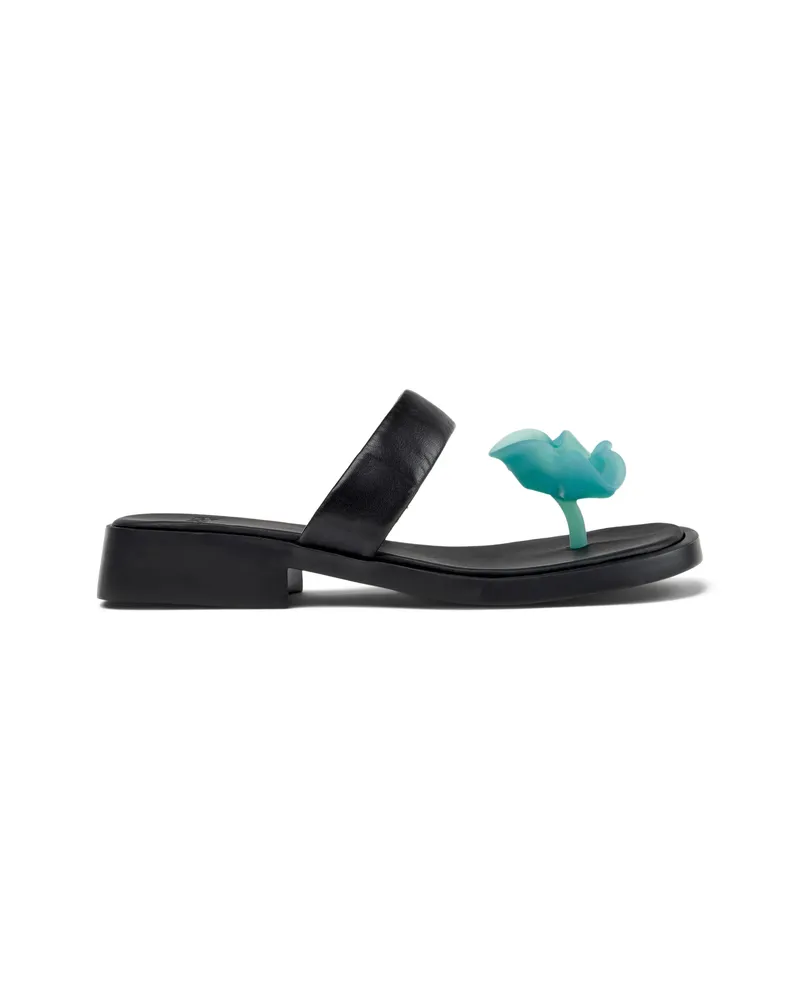 Camper Dana Floral-appliqué Sandals Black