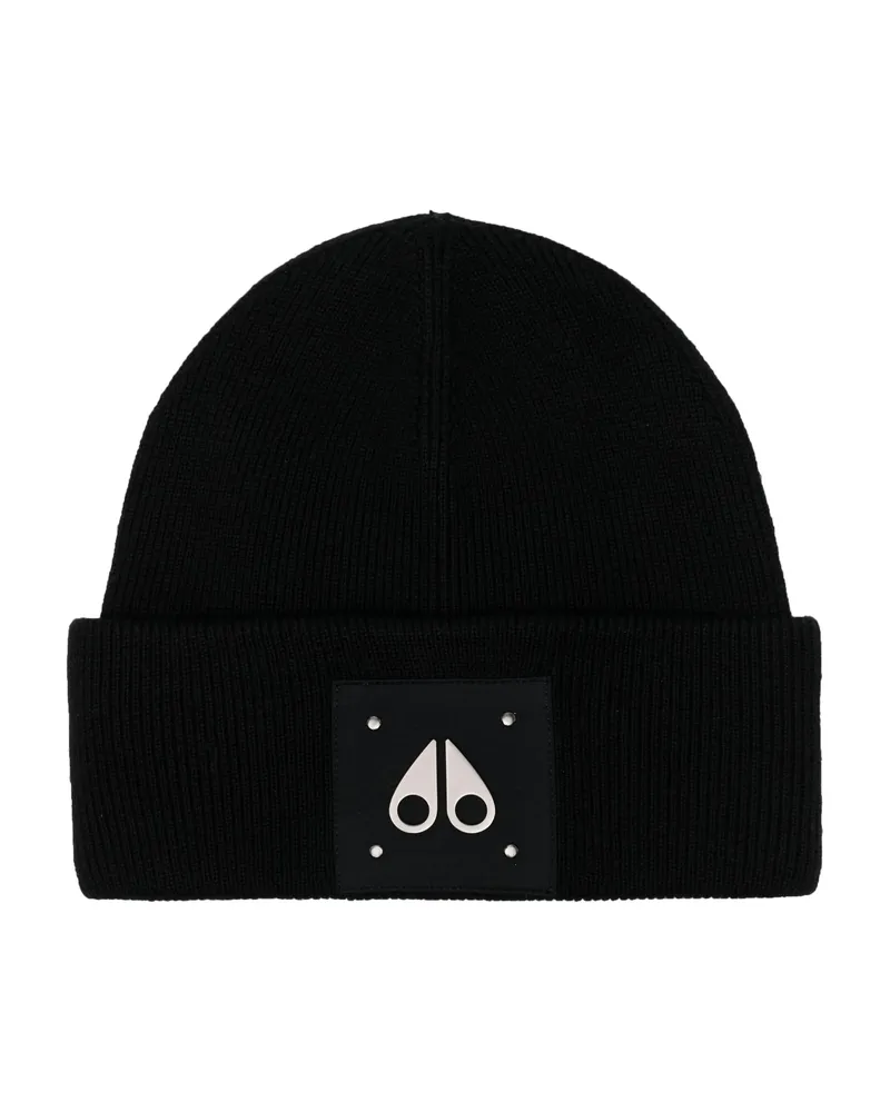 Moose Knuckles Logo-patch Wool Beanie Black