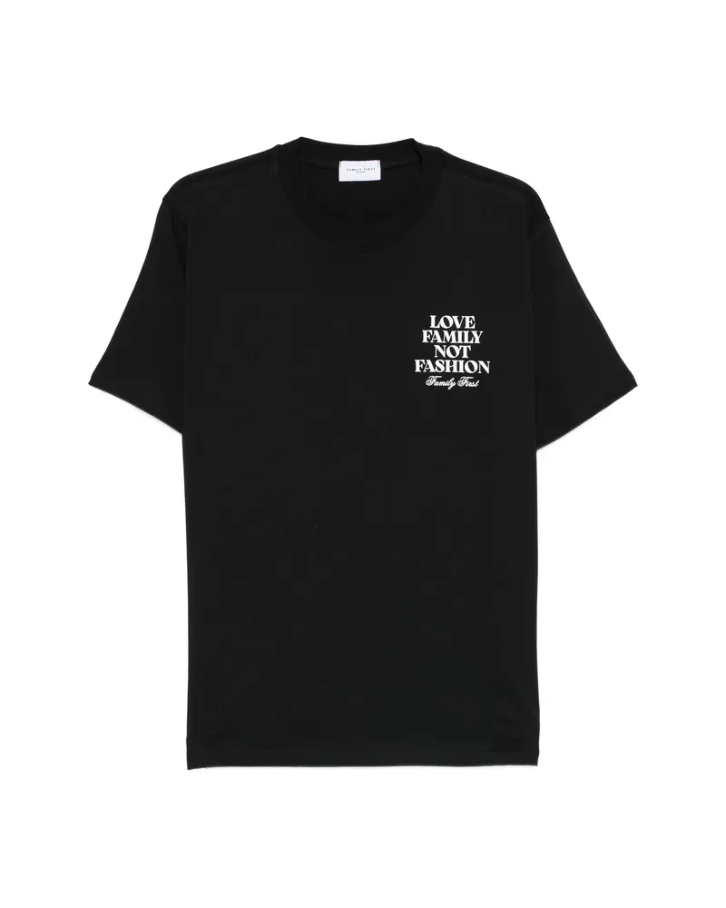 Family First Crew-neck Printed T-shirt Black