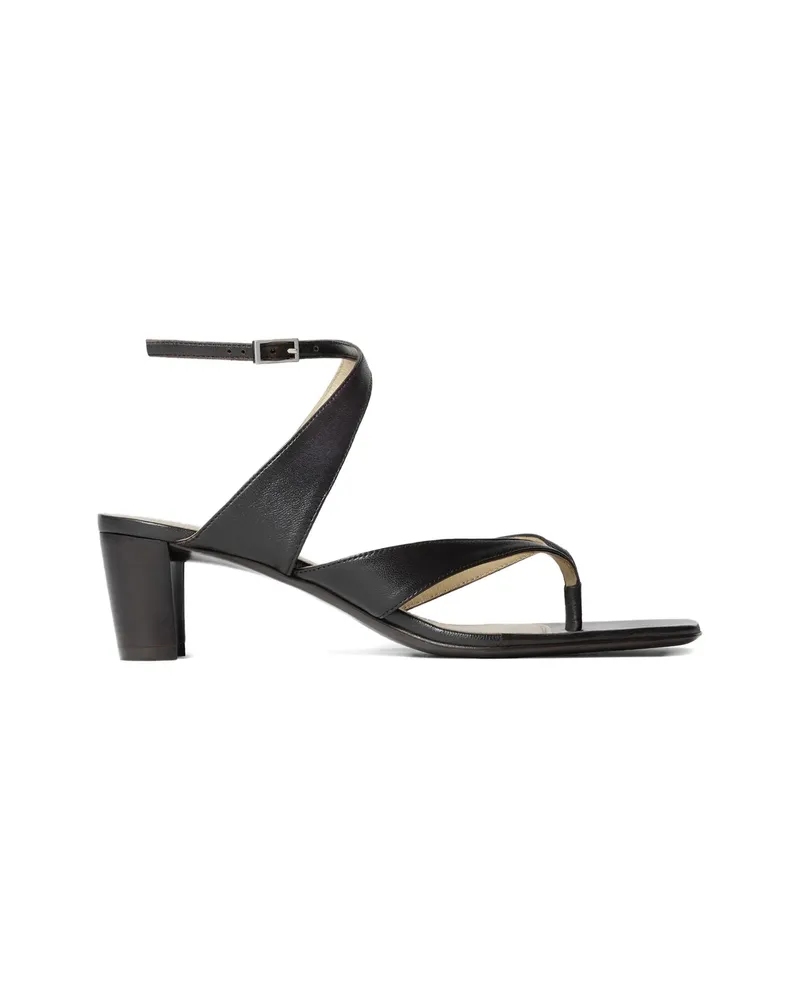 Christophe Lemaire Thong Heeled Sandals Black