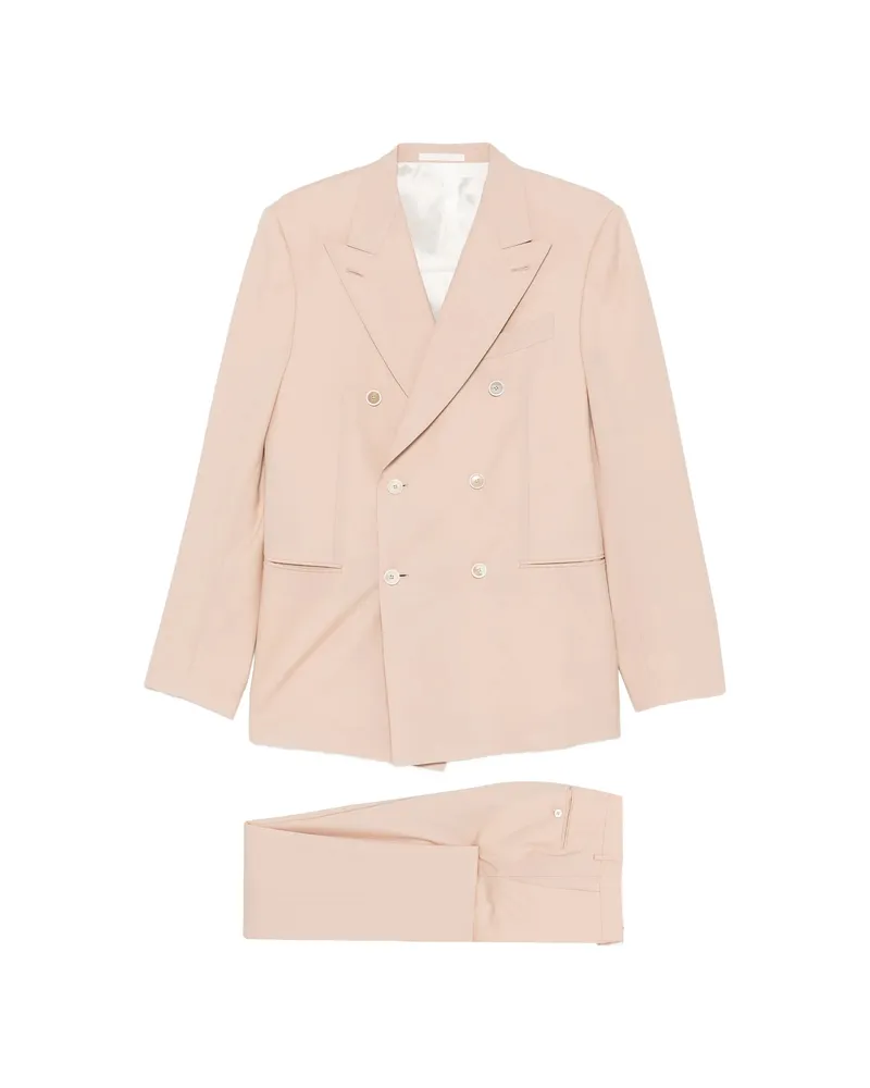 Caruso Double-breasted Suit Neutrals