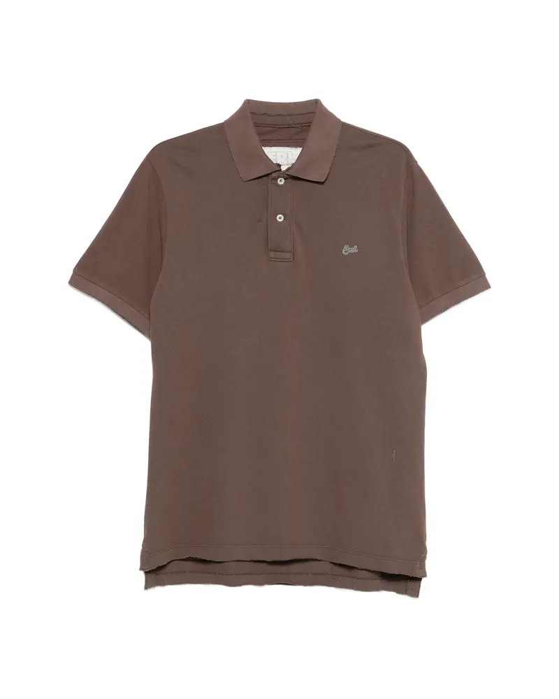 ERL Raw-hem Polo Shirt Brown