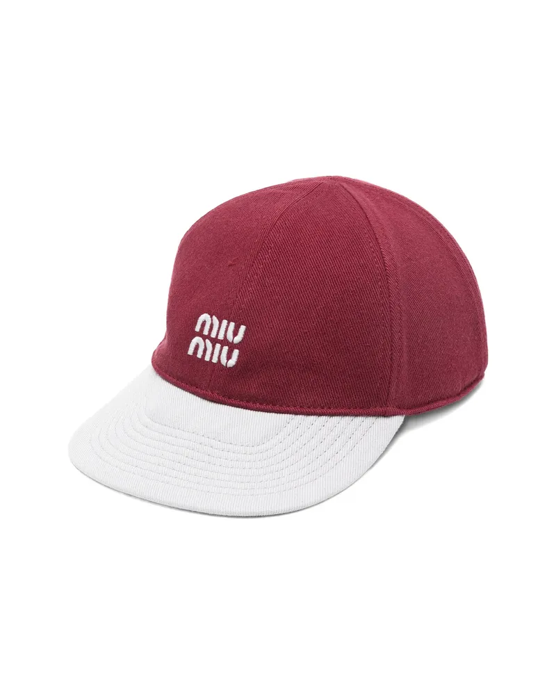 Miu Miu Drill Baseball Cap Red