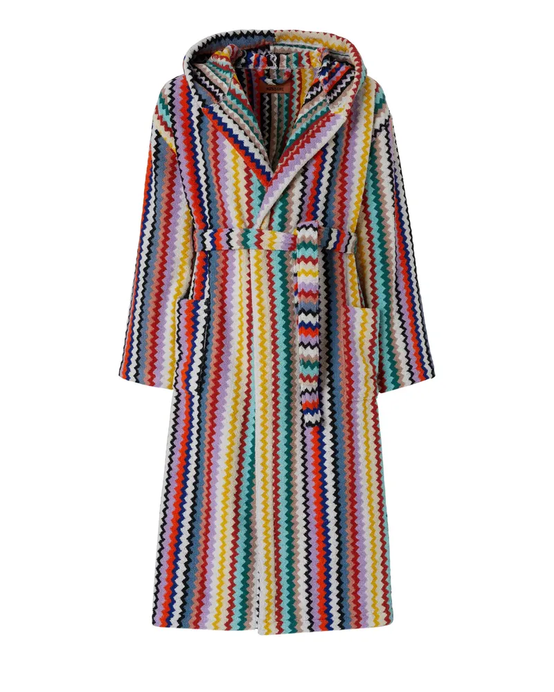 Missoni Home Chevron Cotton Terry Bathrobe Red