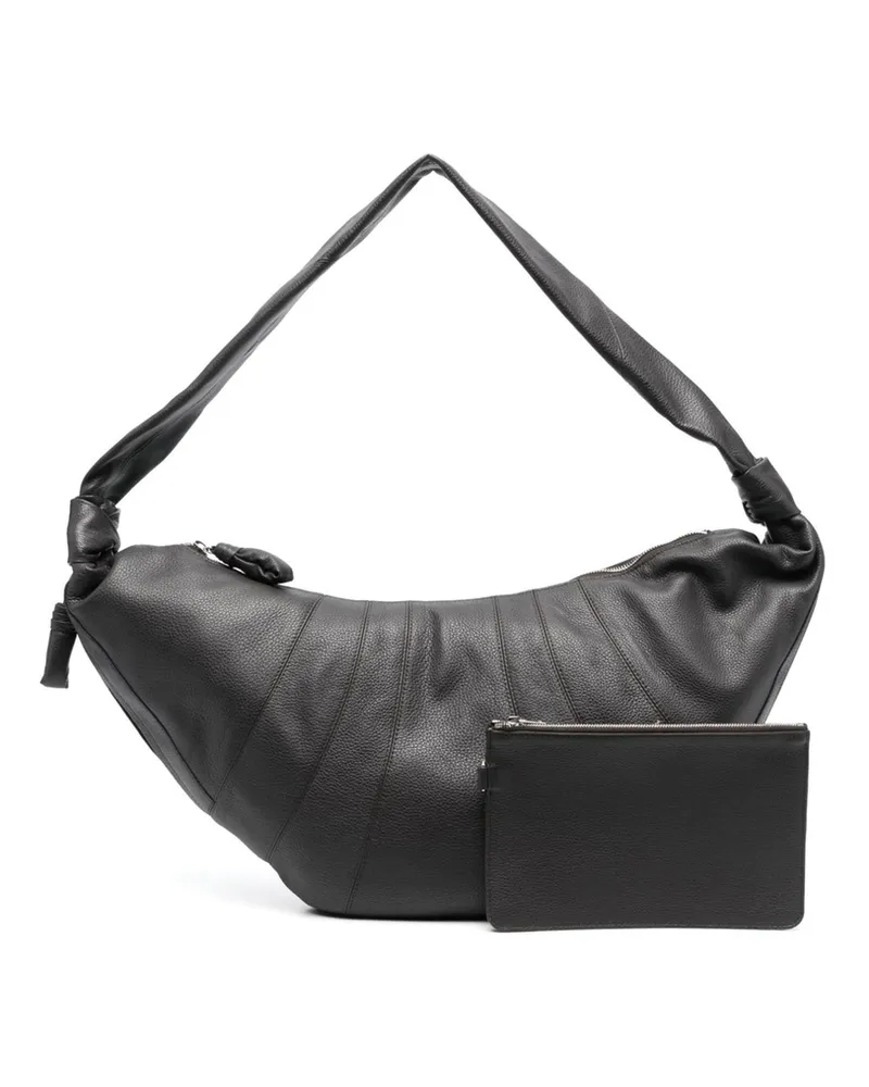 Christophe Lemaire Croissant Leather Shoulder Bag Brown