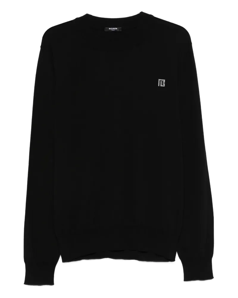 Balmain Logo-detail Long-sleeve T-shirt Black