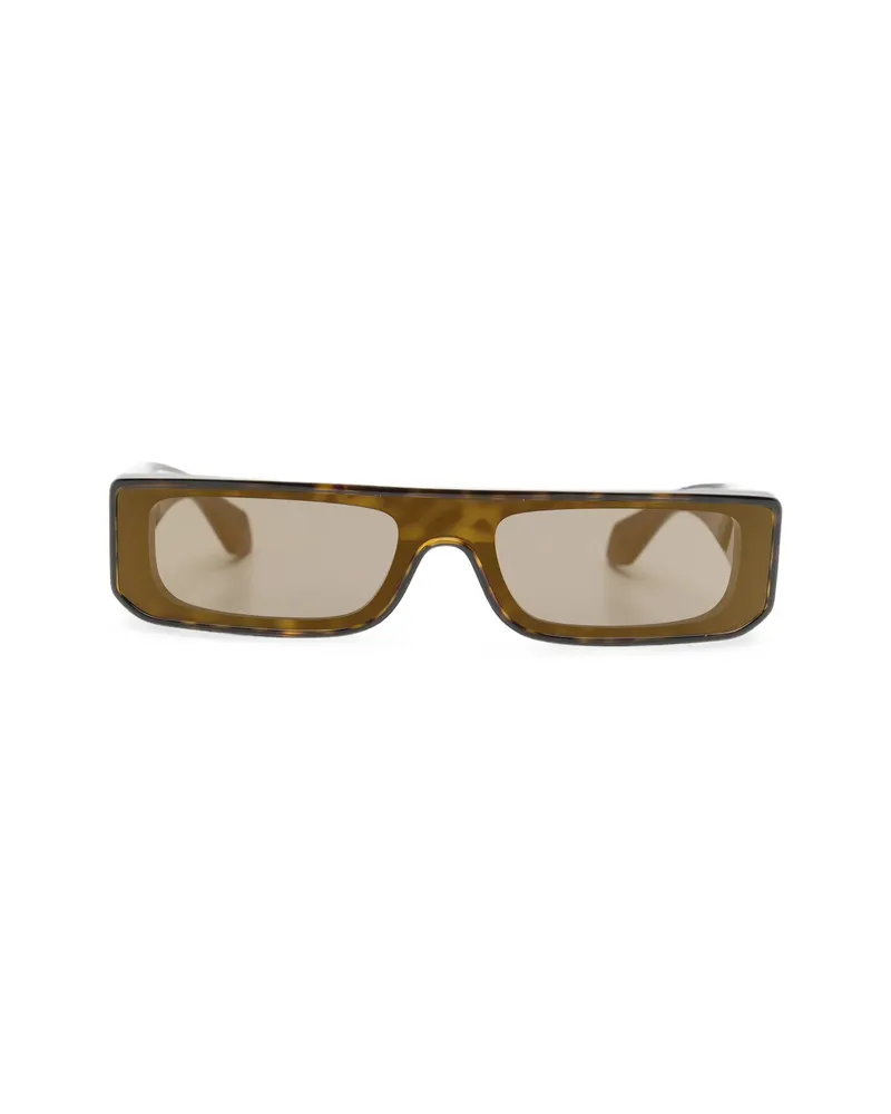 Alaïa Tortoiseshell-effect Rectangle-frame Sunglasses Brown