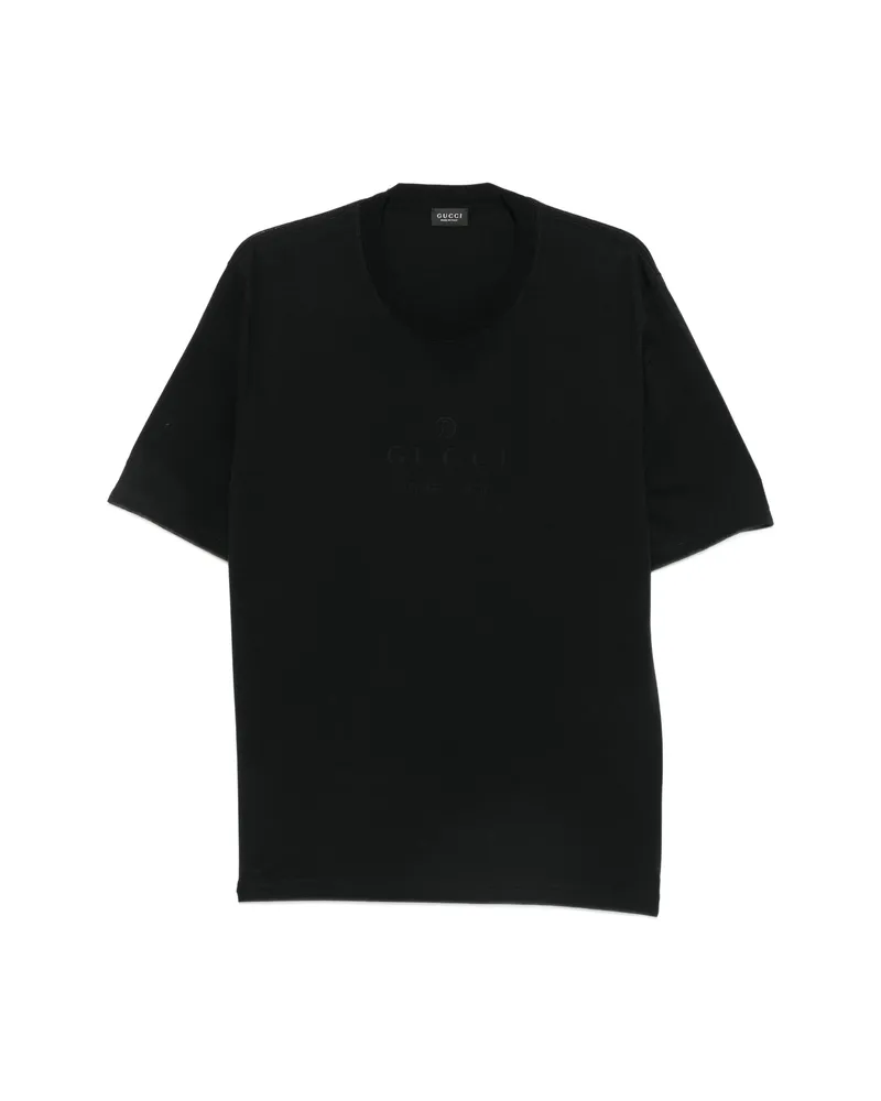Gucci Logo-embroidered Cotton T-shirt Black