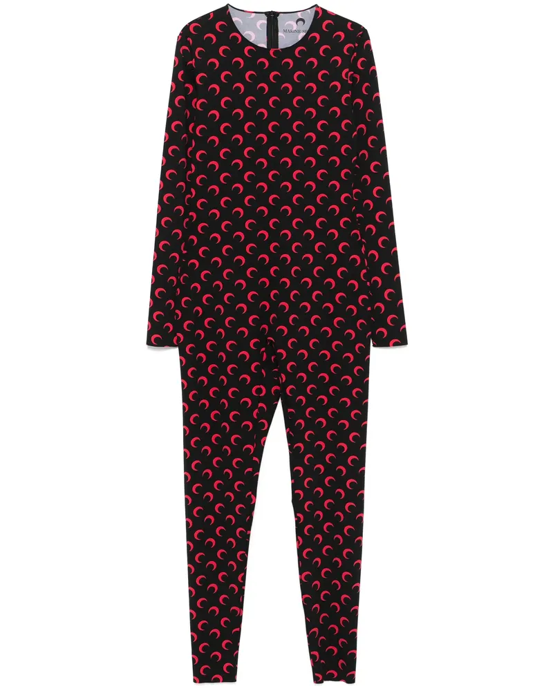 Marine Serre Moon-print Jumpsuit Black