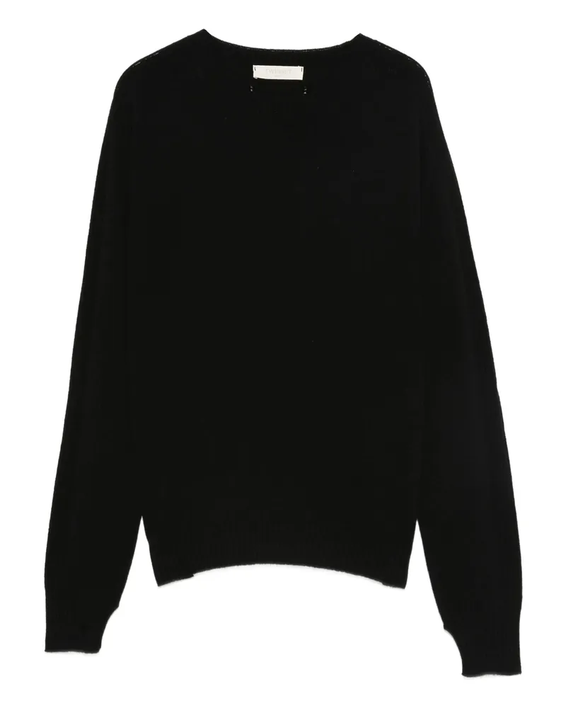 Twin-Set Round-neck Cashmere-wool Sweater Black