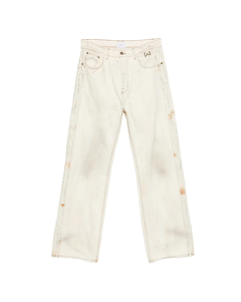RHUDE Distressed Straight Jeans Neutrals