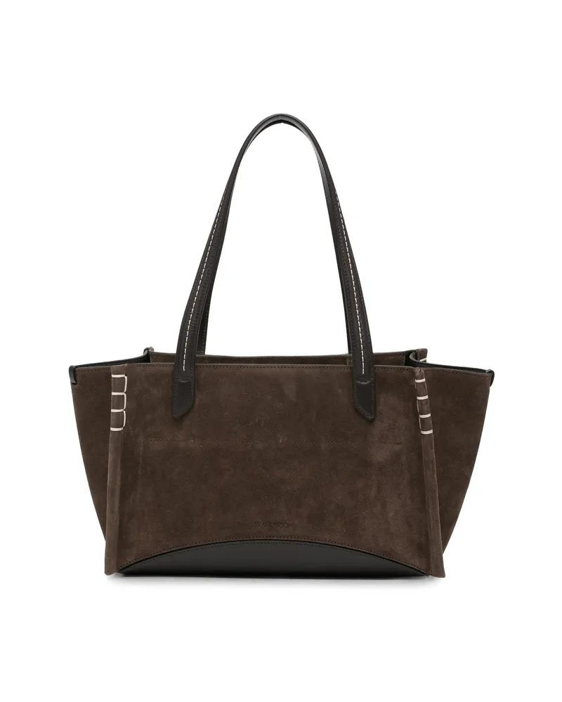 J.W.Anderson Contrast-stitch Suede Tote Bag Brown