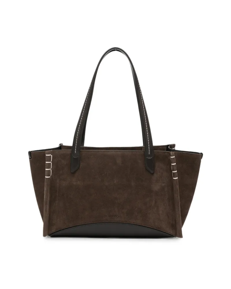 J.W.Anderson Contrast-stitch Suede Tote Bag Brown