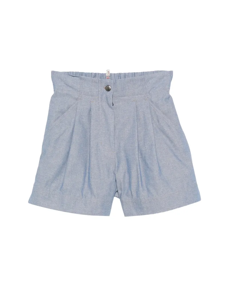 Moncler High-waist Chino Shorts Blue