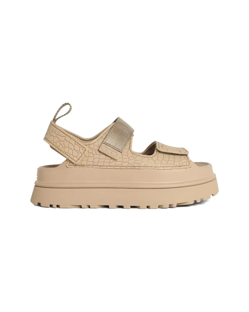 UGG Goldenglow Embossed Leather Sandals Neutrals