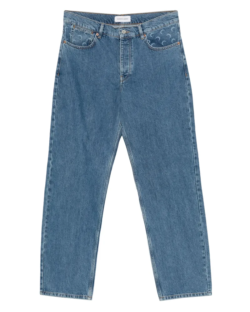 Marine Serre Logo-print Jeans Blue