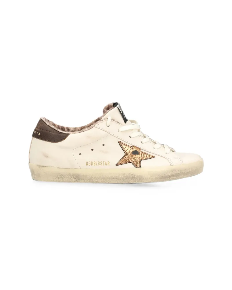 Golden Goose Super-Star Distressed Sneakers Neutrals