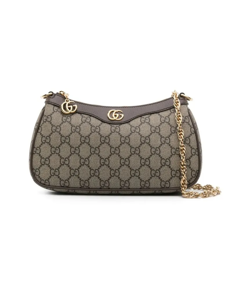 Gucci Small Ophidia GG-Supreme Chain Shoulder Bag Brown