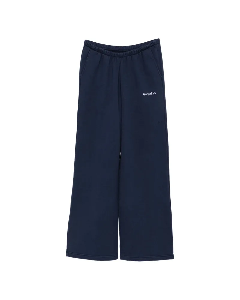 SPORTY & RICH Logo-embroidered Track Pants Blue