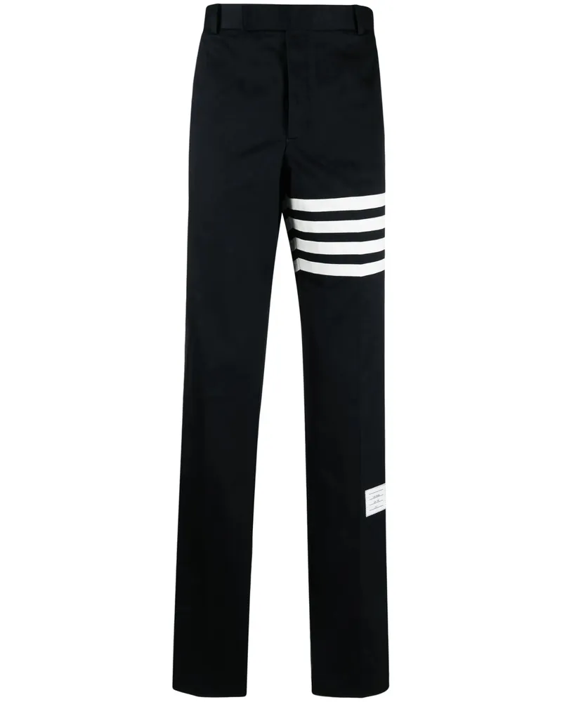 Thom Browne 4-Bar Motif Print Trousers Blue