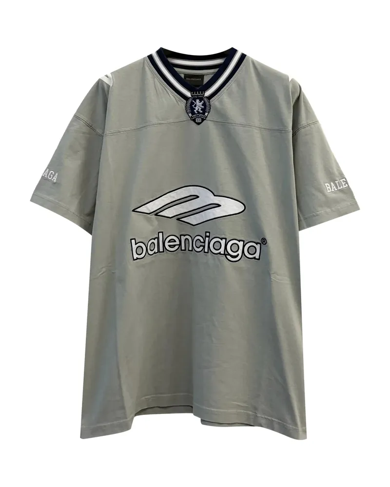 Balenciaga 3B Football V-neck T-shirt Grey
