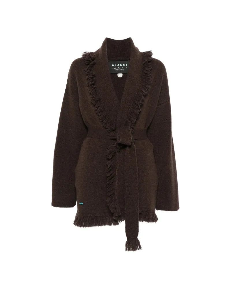 Alanui Fringe-trim Belted Cardigan Brown