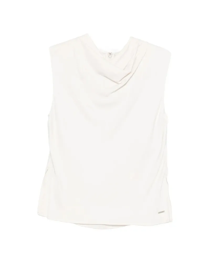 Calvin Klein Cowl-neck Twill Tank Top White
