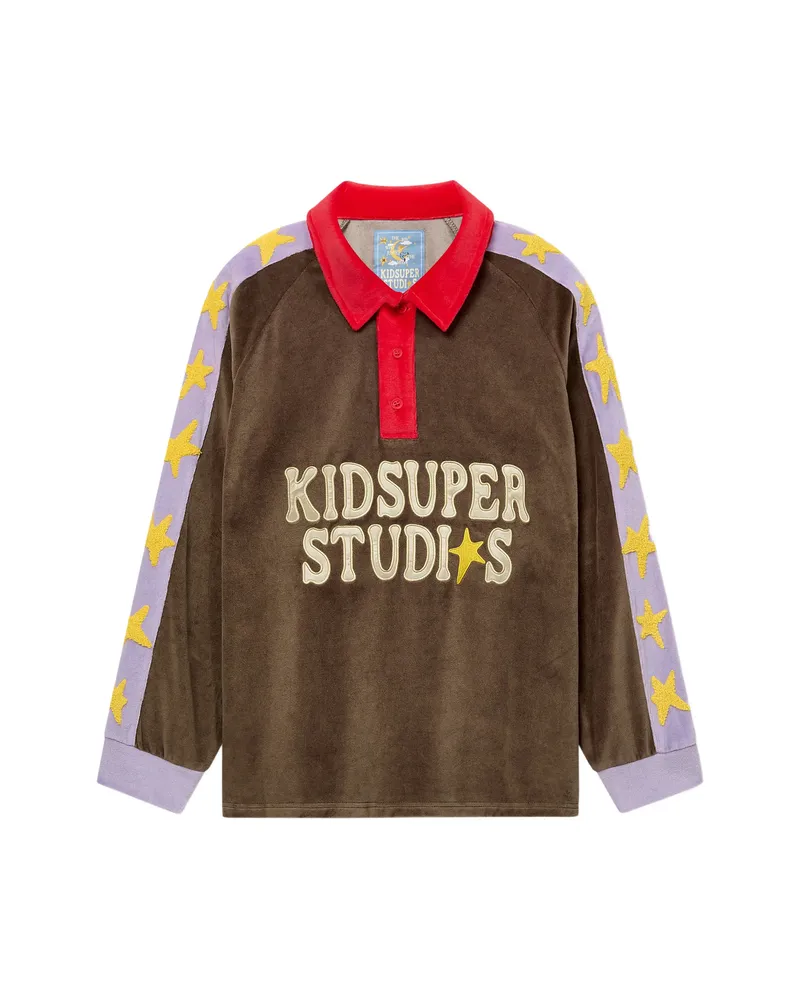 KidSuper Velour Stars Rugby Sweater Brown