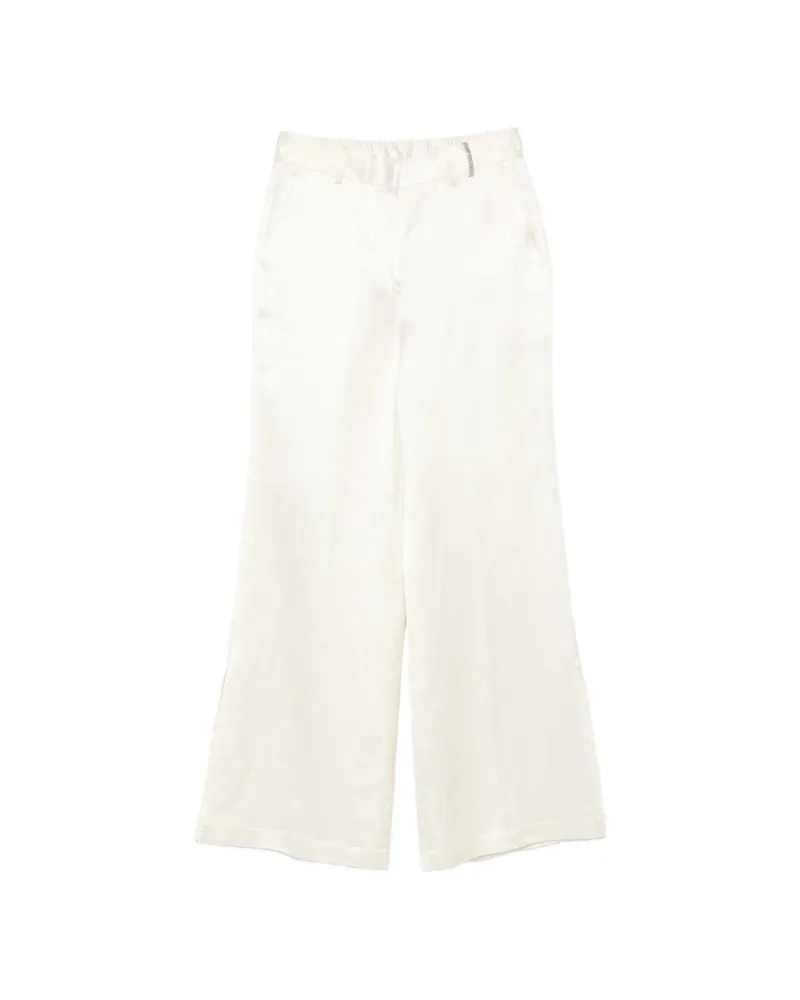 PANICALE Cashmere Flat-front Trousers White
