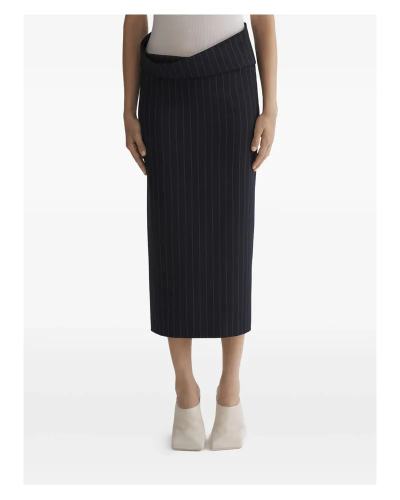 Thierry Mugler Pinstriped Split Skirt Black