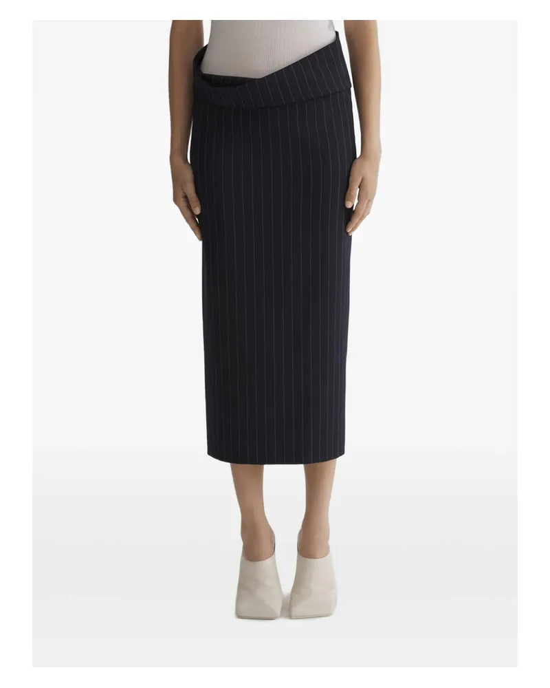Thierry Mugler Pinstripe Stretch Tube Skirt Black