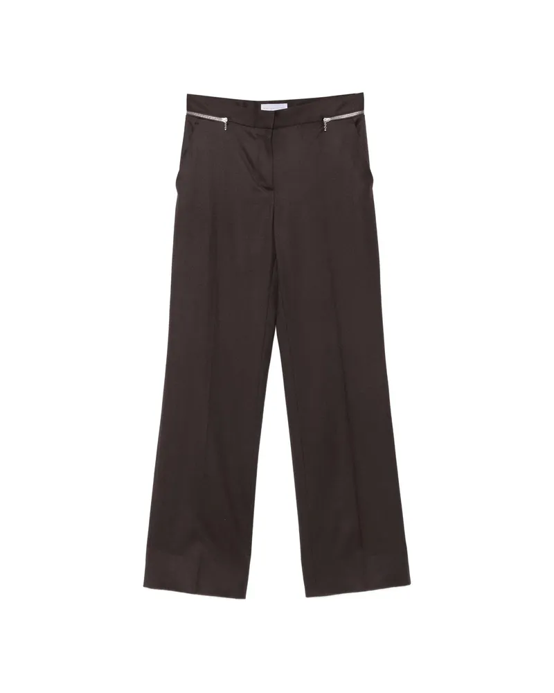 Stella McCartney Zip-detail Tailored Trousers Brown