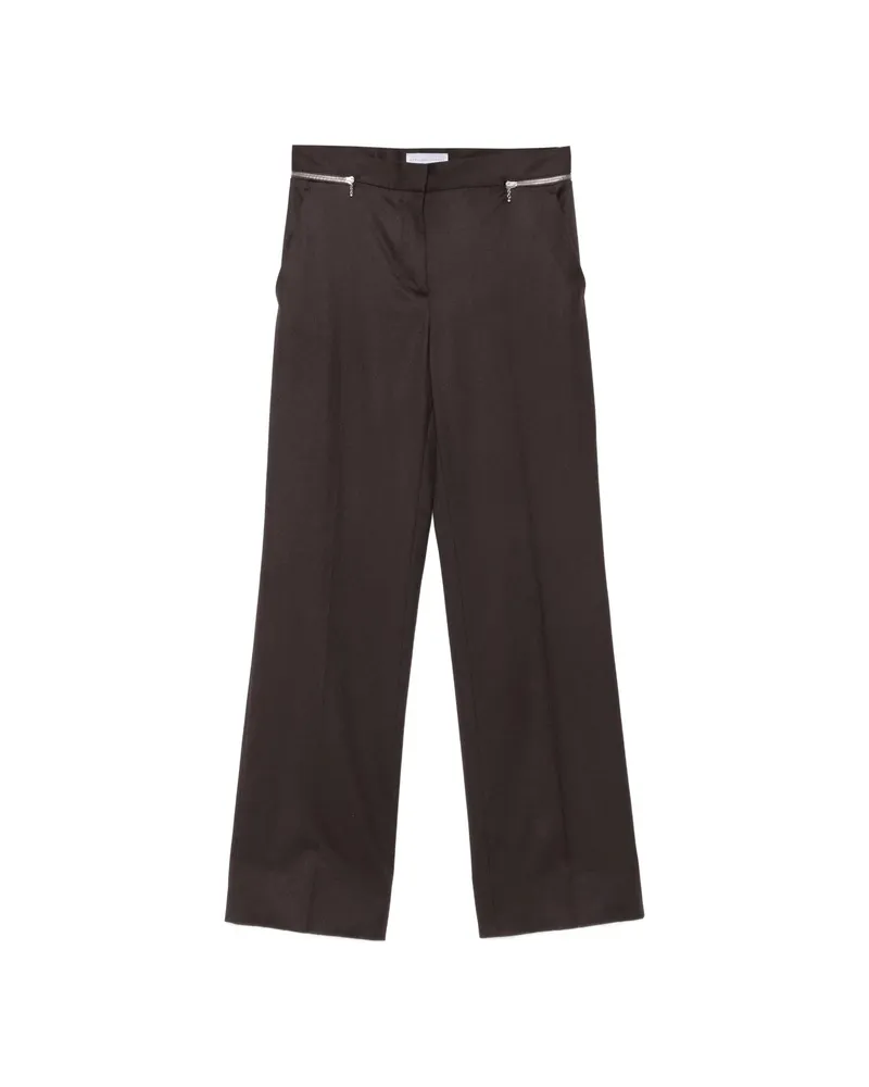 Stella McCartney Zip-detail Tailored Trousers Brown
