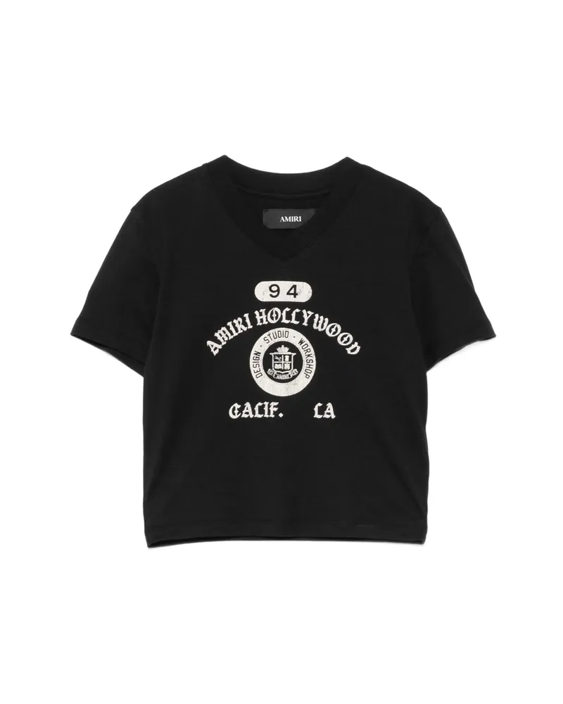 Amiri Logo-print V-neck T-shirt Black