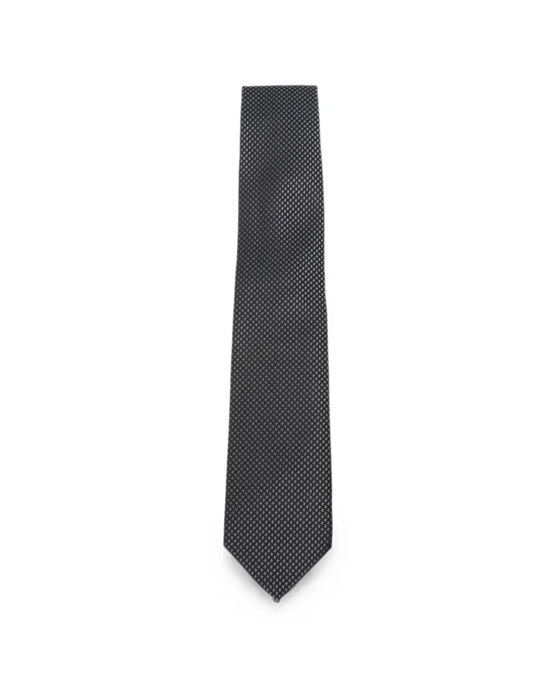 Tom Ford Houndstooth-pattern Tie Black