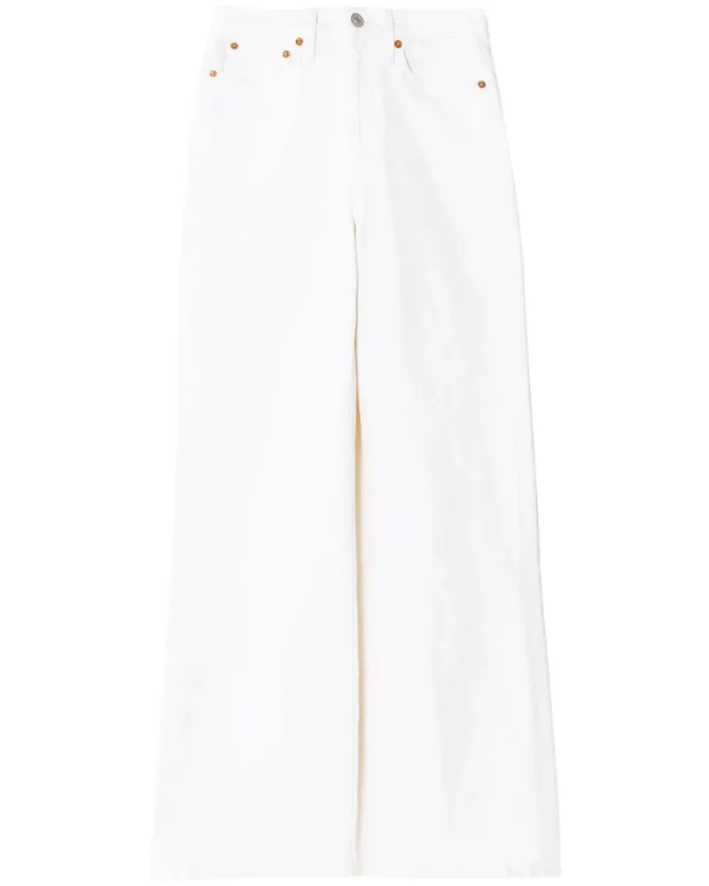 RE/DONE High-waist Wide-leg Jeans White