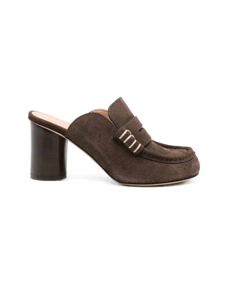 J.W.Anderson Suede Block-heel Loafers Brown
