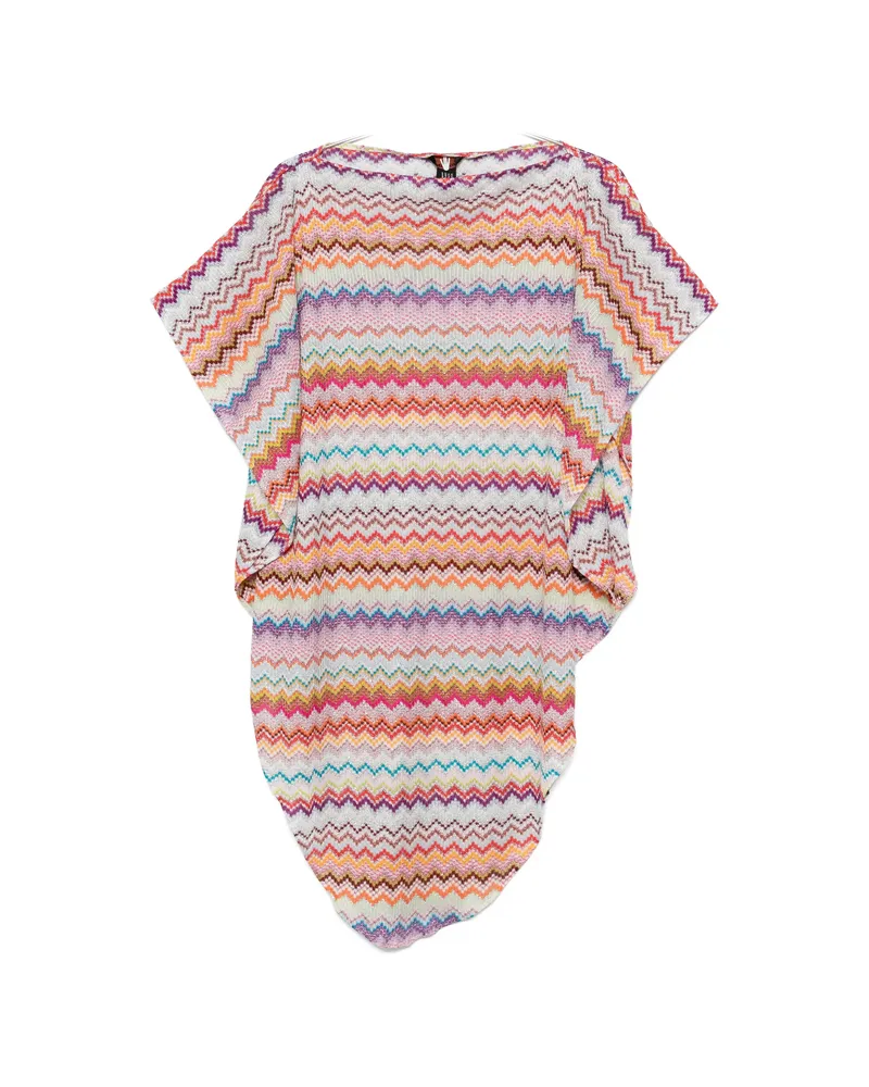 Missoni Zigzag-knit Boat-neck Poncho Pink