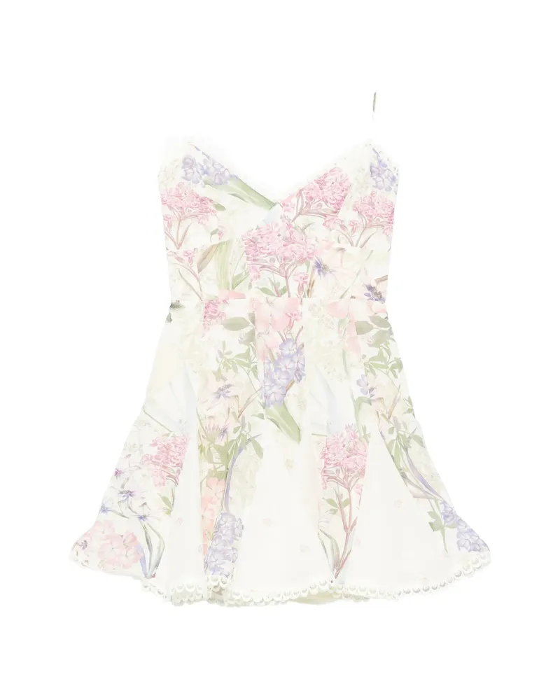 Charo Ruiz Marlene Floral-print Lace Mini Dress White