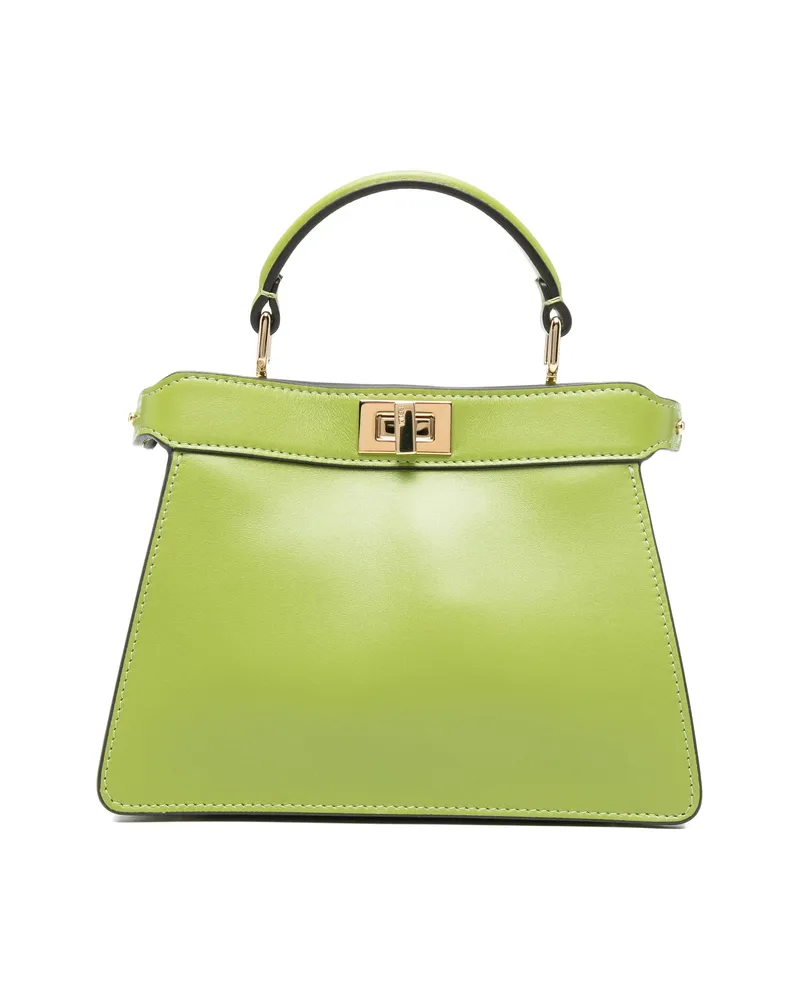 Fendi Small Peekaboo ISeeU Lock Tote Bag Green
