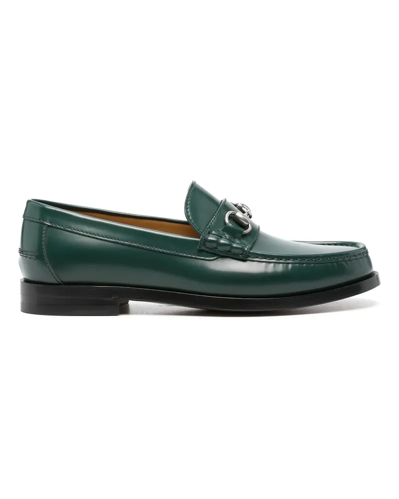 Gucci Horsebit-detail Leather Loafers Green