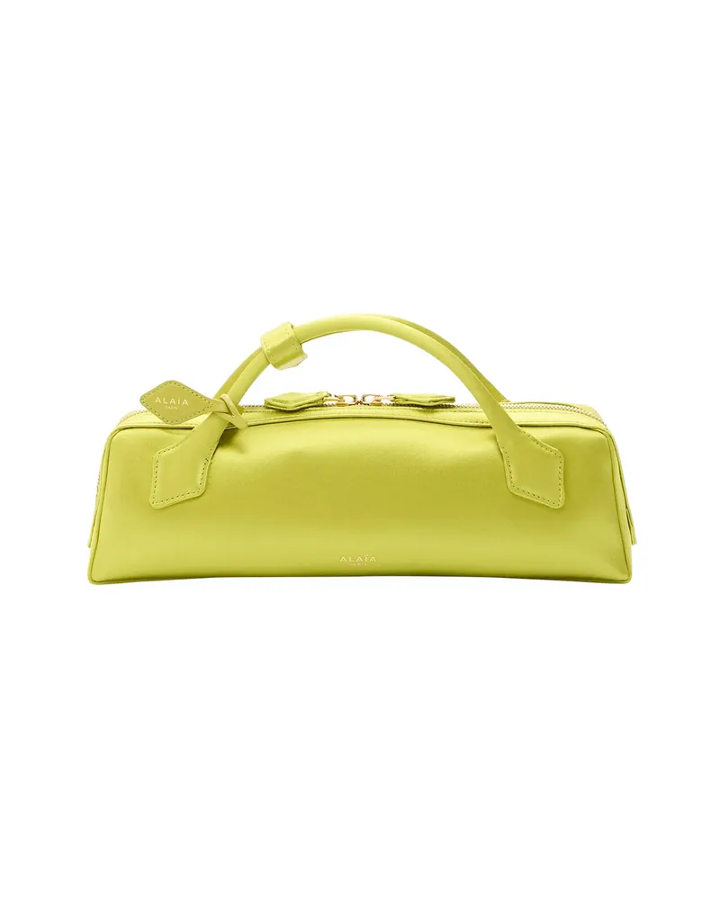 Alaïa Le Teckel Handle Satin Clutch Bag Green