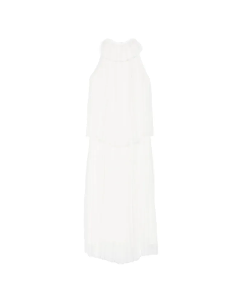Fabiana Filippi Pleated Layered Maxi Dress White