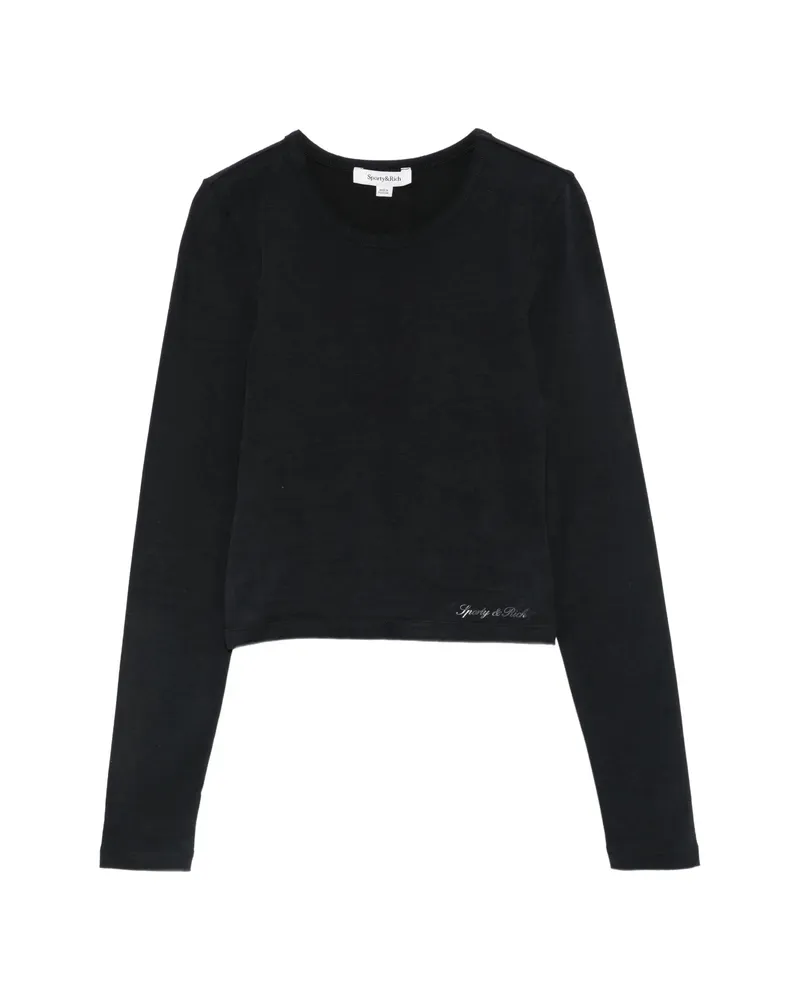 SPORTY & RICH Vaina Long-sleeve T-shirt Black