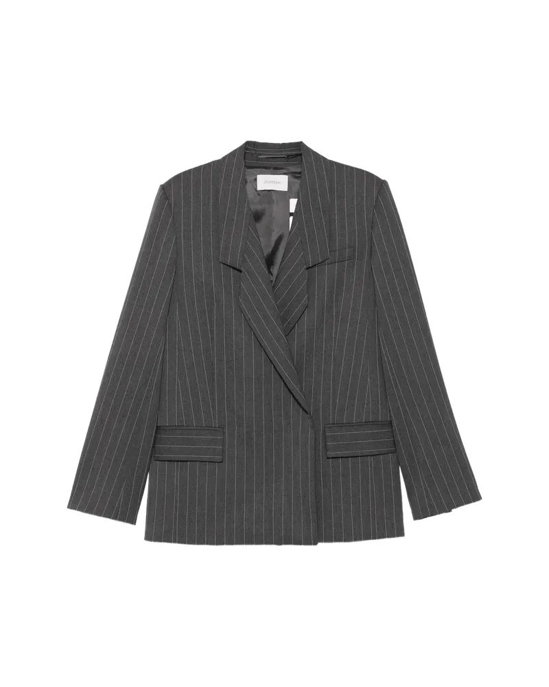 SPORTMAX Pinstripe-pattern Double-breasted Jacket Grey