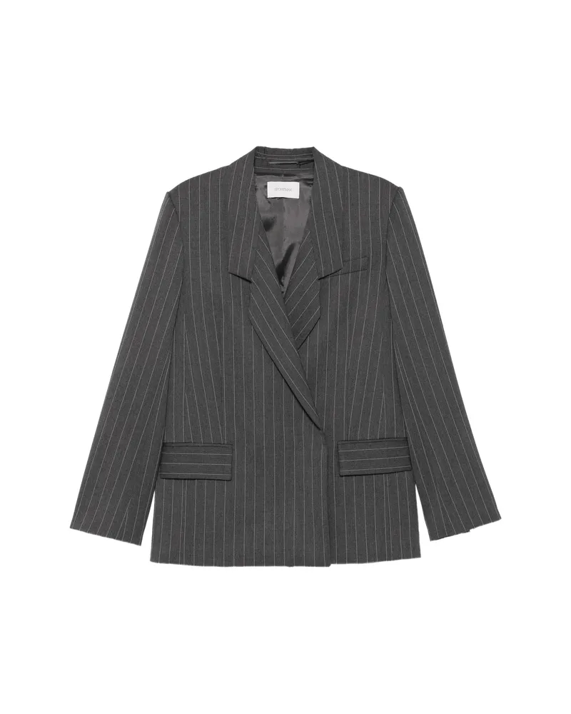 SPORTMAX Pinstripe-pattern Double-breasted Jacket Grey
