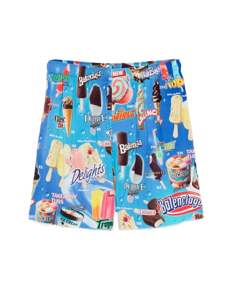 Balenciaga Sweet Treat Print-detail Shorts Blue