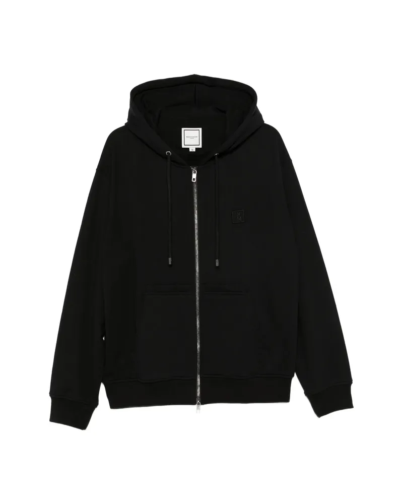 Wooyoungmi Logo-patch Zip-up Hoodie Black